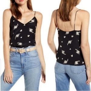 Something Navy Black Floral Camisole Tank Top